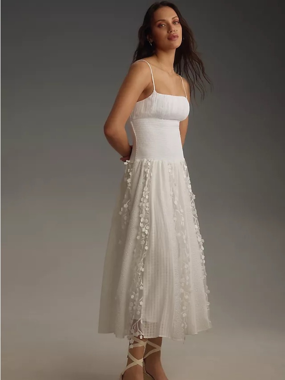 Maeve White Midi Dress